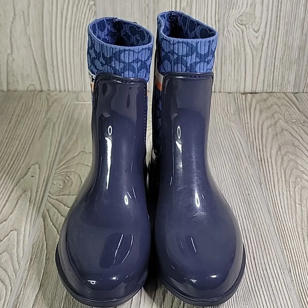 Coach Rivington Logo Navy Blue Rain Boots Womens Size 5 New - Picture 4 of 14